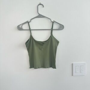 American Eagle Cropped Green Tank